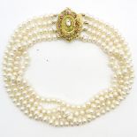 4 Strand Pearl Necklace on 14KG Clasp