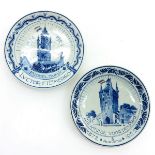 Lot of 2 Porceleyne Fles Delft Plates