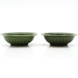 Lot of 2 China Porcelain Celadon Bowls