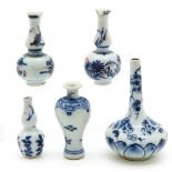 Lot of 5 China Porcelain Doll House Vases