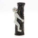 China Porcelain Sculpture of Man with Tree