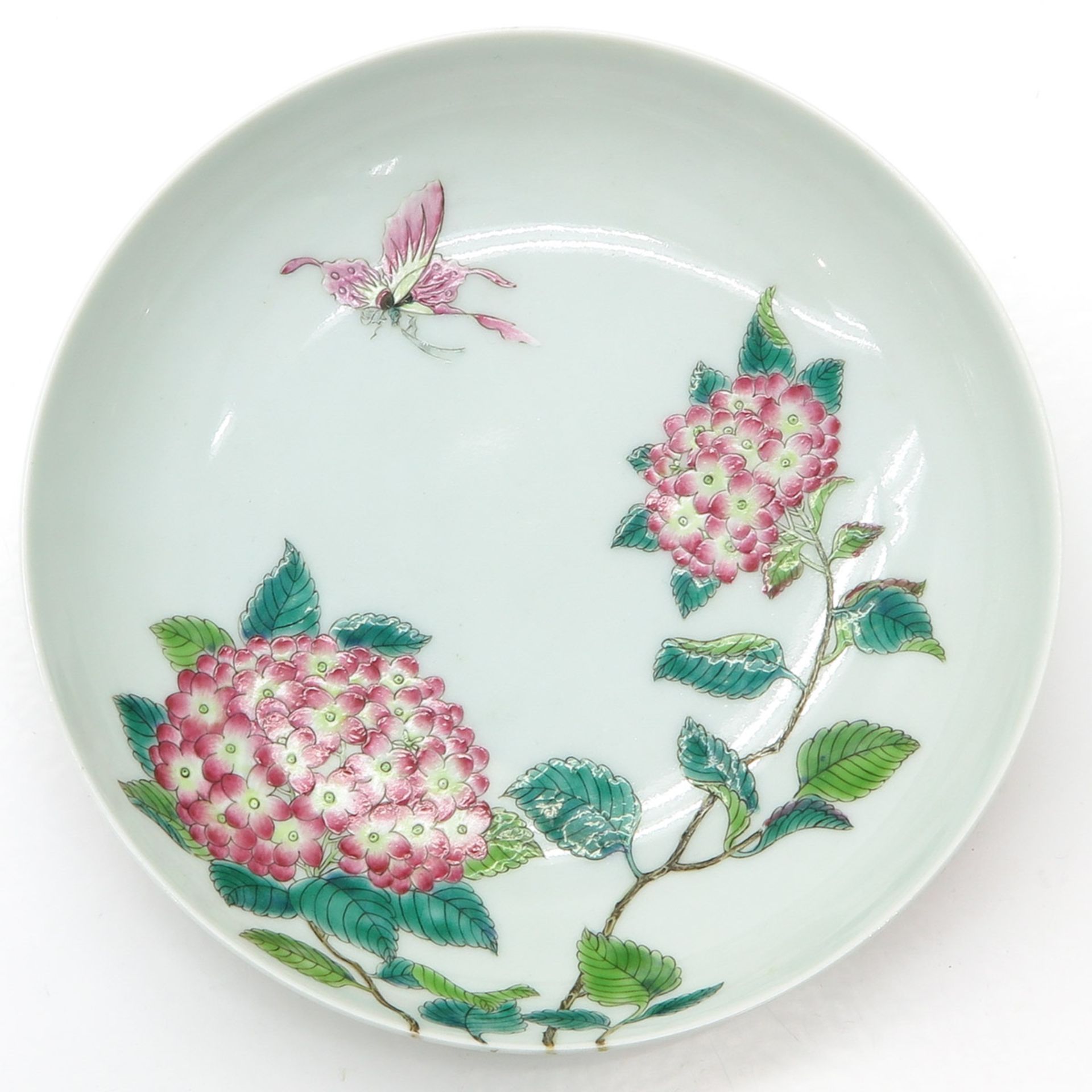 China Porcelain Plate Depicting Flowers and Butterflies - Bild 5 aus 6