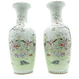 Pair of China Porcelain Capital Vases