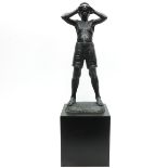 Bronze Anton Beysens Sculpture Depicting Young Boy