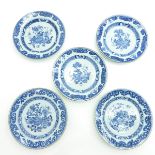 Lot of 5 18th Century China Porcelain Plates