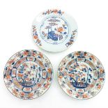 Lot of 3 18th Century Imari Decor Plates