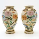 Pair of Satsuma Decor Vases
