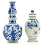 China Porcelain Vase and Lidded Vase