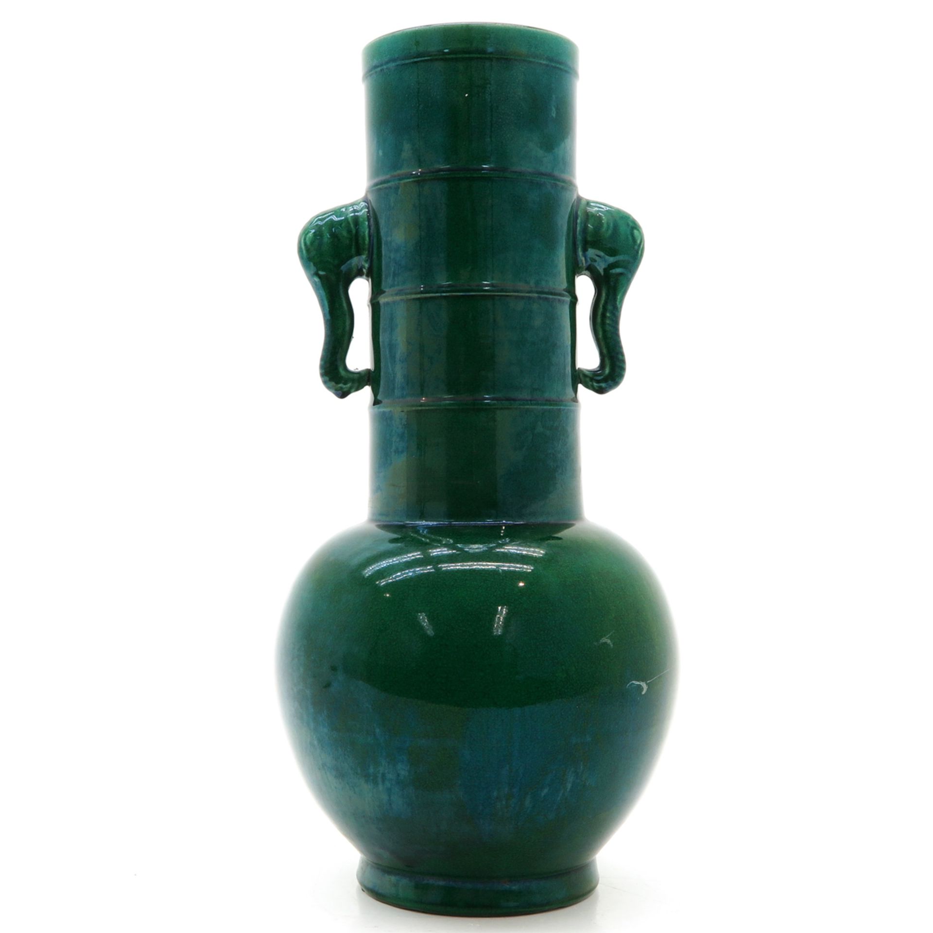 Green Glaze China Porcelain Vase - Bild 3 aus 6