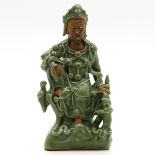 Green Glaze Buddha Sculpture