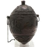 18th Century Carved Coconut Flagon