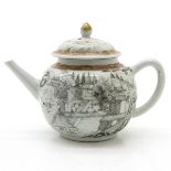 18th Century China Porcelain Encre de Chine Teapot