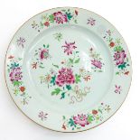 18th Century Famille Rose Decor China Porcelain Plate