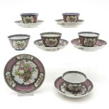Lot of 6 18th Century Yongzheng Cups and Saucers