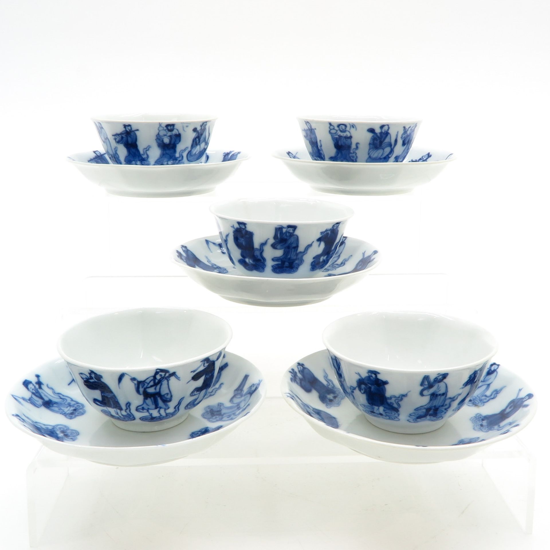 Lot of 5 China Porcelain Cups and Saucers - Bild 4 aus 6