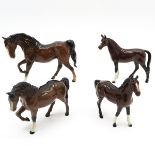 Lot of 4 Beswick, Goebel and Royal Doulton Horses