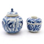 Lot of 2 China Porcelain Lidded Pots