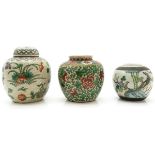 Lot of 3 China Porcelain Ginger Jars