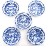 Lot of 5 18th Century China Porcelain Plates