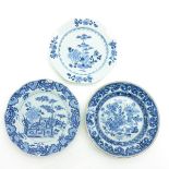 Lot of 3 18th Century China Porcelain Plates