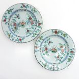 2 18th Century China Porcelain Ducai Decor Plates