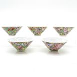 Lot of 5 Mille Fleur Decor Bowls