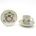 18th Century Cup and 2 Saucers