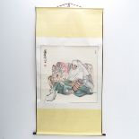 Chinese Scroll Depicting Lady with Child