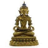 Sino Tibetan Gold Gilt Sculpture Depicting Buddha