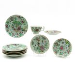 8 19th Century China Porcelain Saucers and 1 Cup