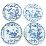 Lot of 4 18th Century China Porcelain Kangxi Plates