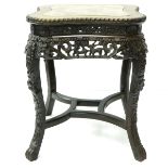 Chinese Side Table with Marble Top