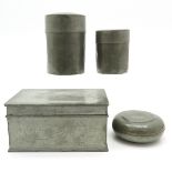 Lot of 4 Pieces of Chinese Pewter