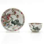 China Porcelain Polychrome Decor Cup and Saucer