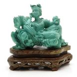 Chinese Sculpture on Wood Base