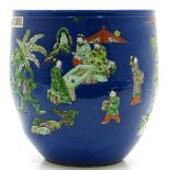China Porcelain Powder Blue Decor Fish Bowl