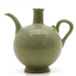 China Porcelain Celadon Crackleware Decor Pitcher