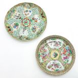 Lot of 2 China Porcelain Cantonese Plates