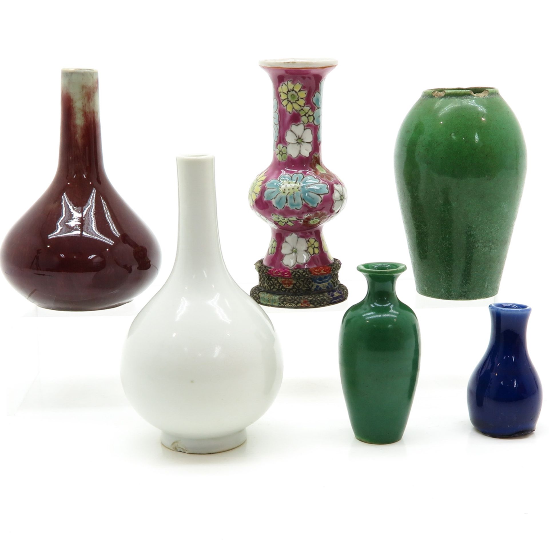 Lot of 6 China Porcelain Miniature Vases - Bild 3 aus 6