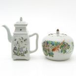 China Porcelain Teapot and Lidded Pot