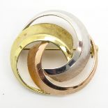 14KG Tri Color Gold Brooch