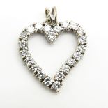 Ladies 14KG and Diamond Heart Brooch 0.90 CTW