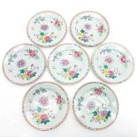7 18th CenturyChina Porcelain Famille Rose Decor Plates