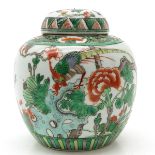 19th Century Famille Verte Decor Ginge Jar