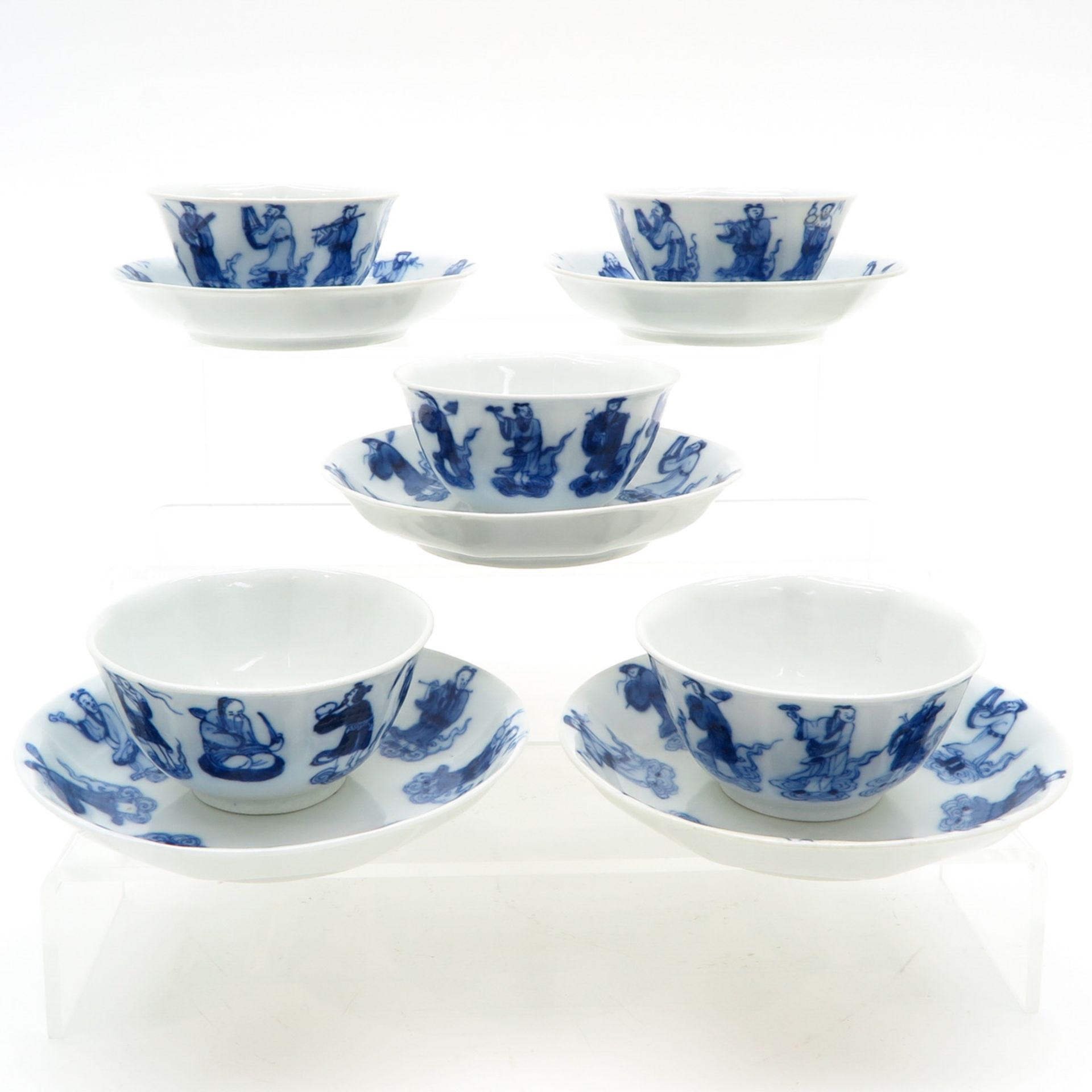Lot of 5 China Porcelain Cups and Saucers - Bild 3 aus 6