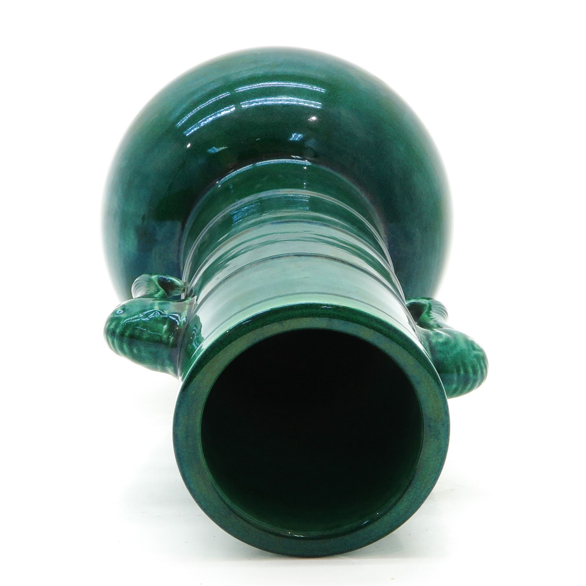 Green Glaze China Porcelain Vase - Bild 5 aus 6