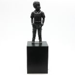 Bronze Corneila Madej Sculpture Depicting Young Boy