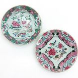 Lot of 2 18th Century Famille Rose Decor Plates