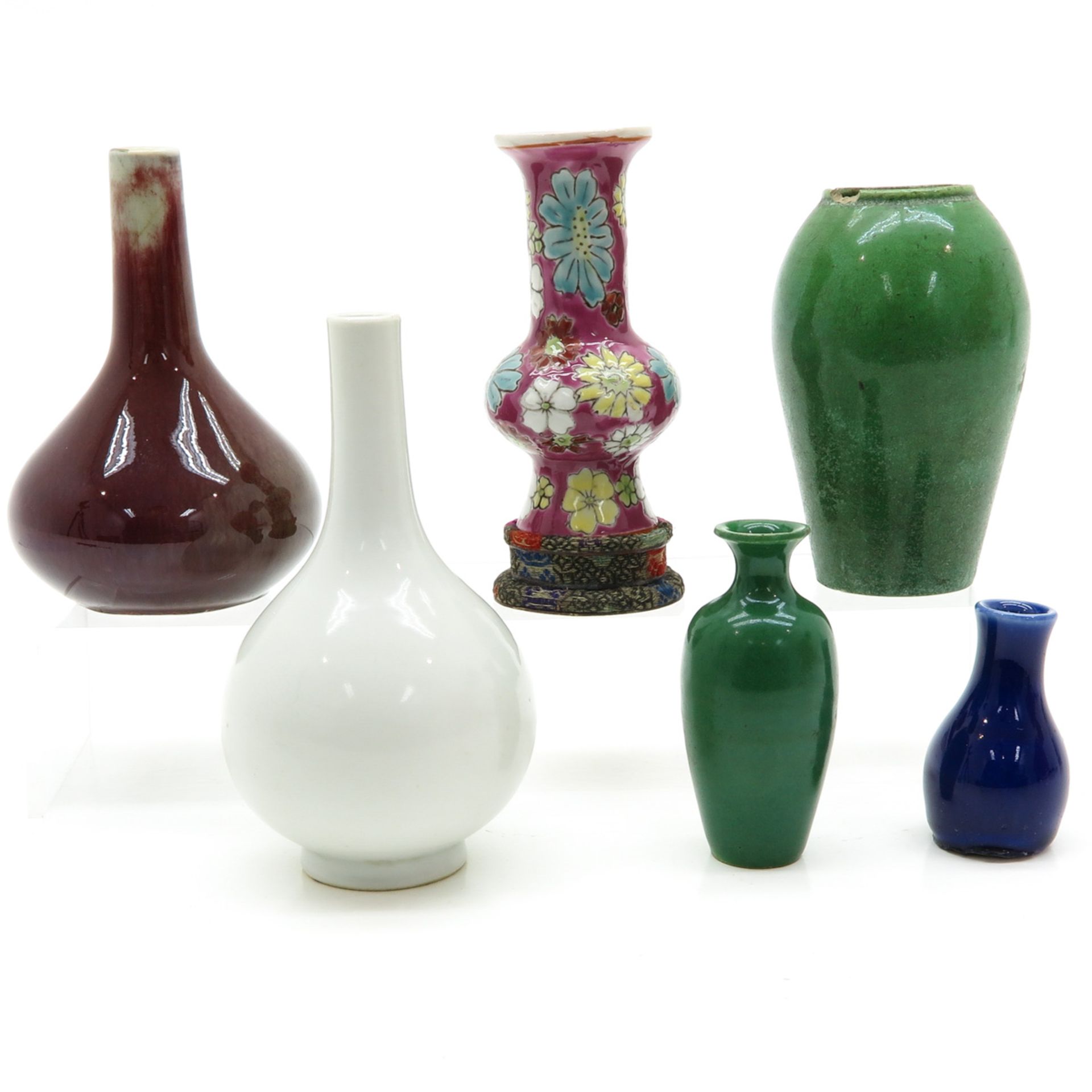 Lot of 6 China Porcelain Miniature Vases - Bild 4 aus 6