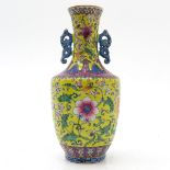 China Porcelain Famille Jaune Decor Vase